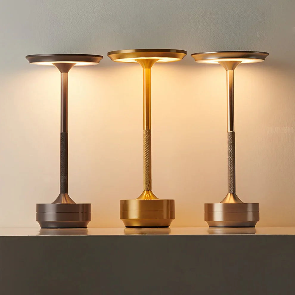 Rechargeable Cordless LED Table Lamp With Touch Dimmer And Modern Metal Design