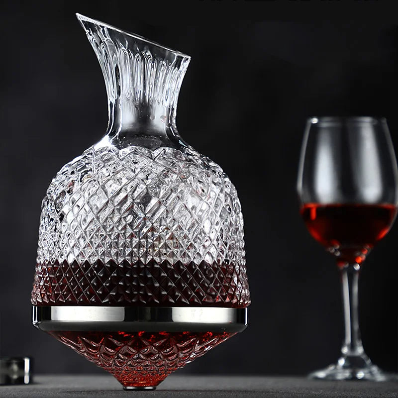 Carafe à vin en cristal AureoSpin 1500ml avec rotation à 360°