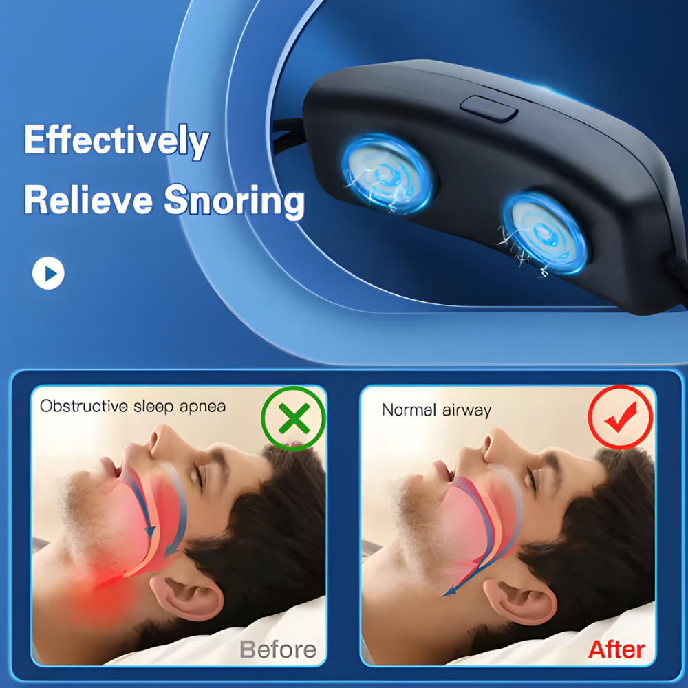 EMS-søvnhjelpemiddel med automatisk snorkeregistrering for bedre søvn