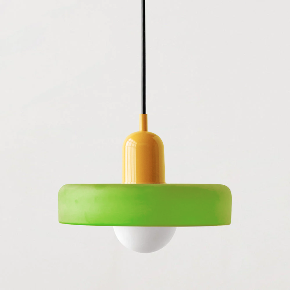 Lámpara colgante de vidrio Liora Bauhaus con ajuste de altura