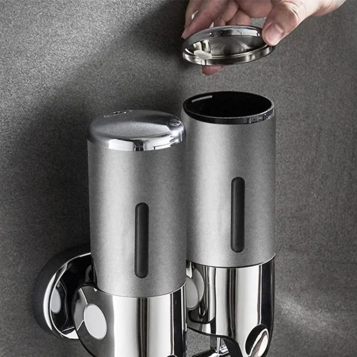 Wall Mounted Soap Dispenser | SudsStation Bathroom Organizer | Stainless Steel & ABS | 16.9 fl oz | Set of 1–3
