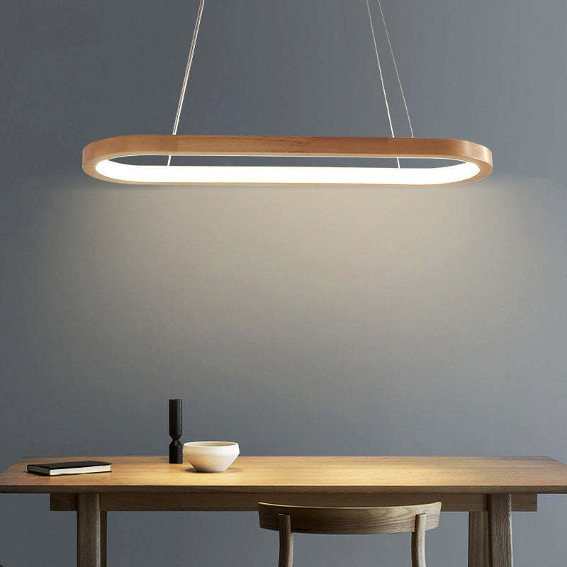 LumaWood LED Pendant Light With Wood Finish And Subtle Metal Accents