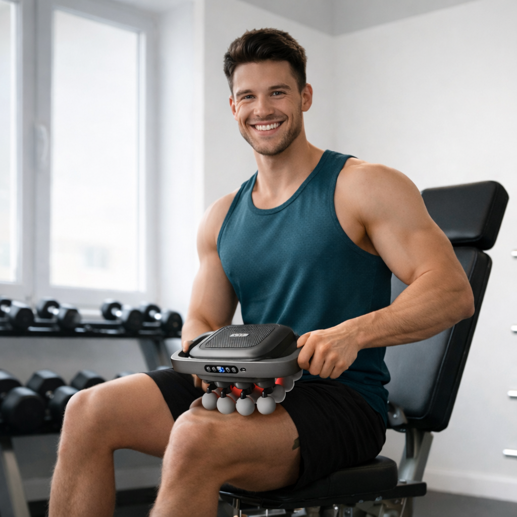 Body Reset – 20 fejjel rendelkező, teljes testet lefedő masszírozó vörös fénnyel és mély ütögető fájdalomcsillapítással