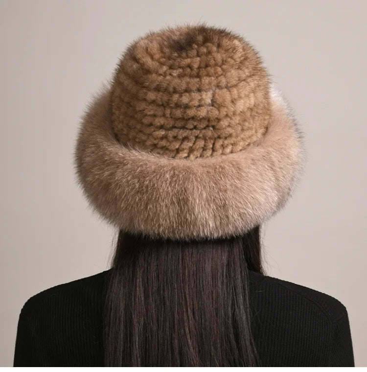 Novaine Mink Fur Hat for Winter Warmth and Timeless Style