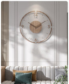 Virelo Real Wood Wall Clock Silent 35 cm Hjemmedekorasjon
