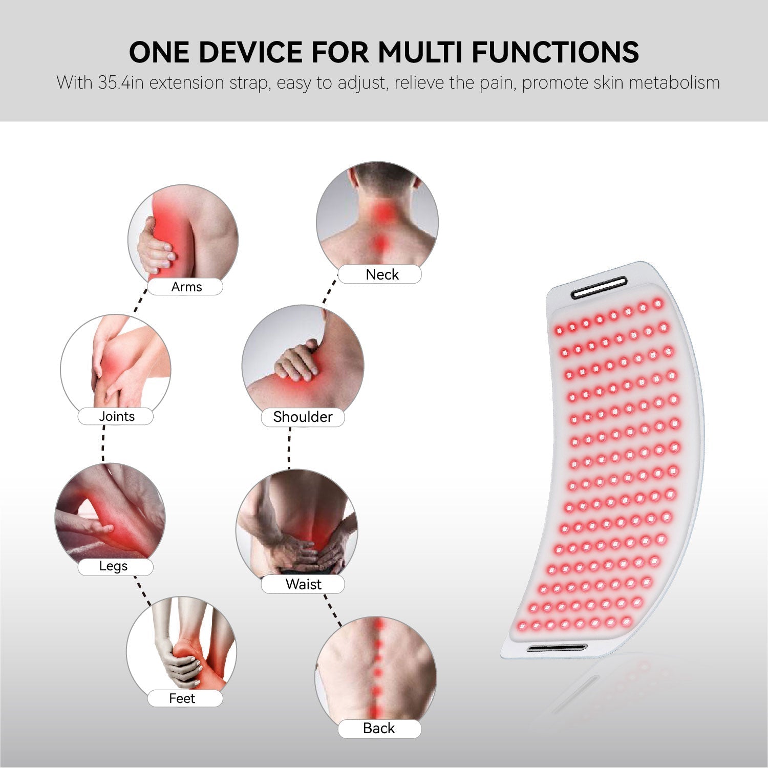 Wireless Red Light Therapy Pad & Belt – 660nm & 850nm Relief for Muscles, Joints & Pets