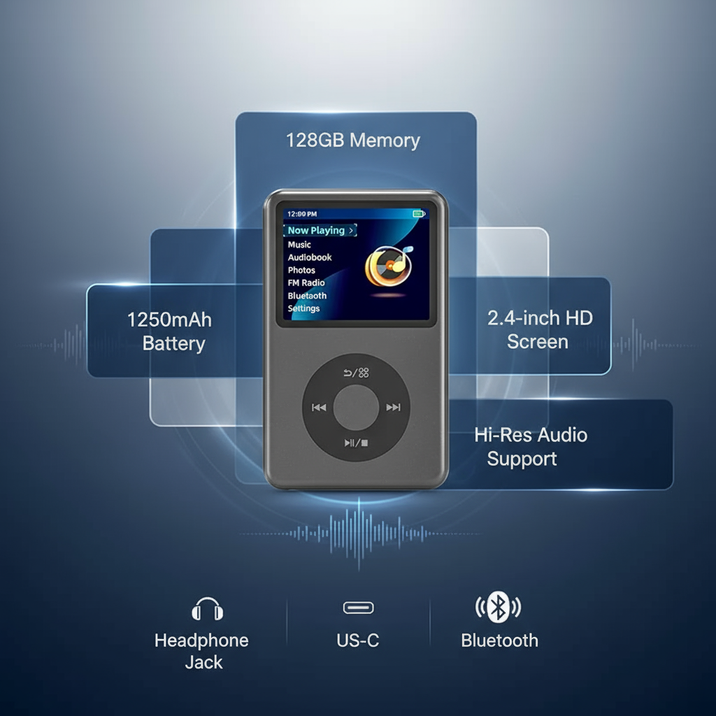 High-Capacity Distraction-Free MP3 Player for Pure Hi-Fi Audio