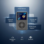 High-Capacity Distraction-Free MP3 Player for Pure Hi-Fi Audio