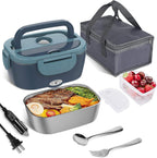 Portable Dual-Compartment Electric Lunch Box With Car and Home Power Plug