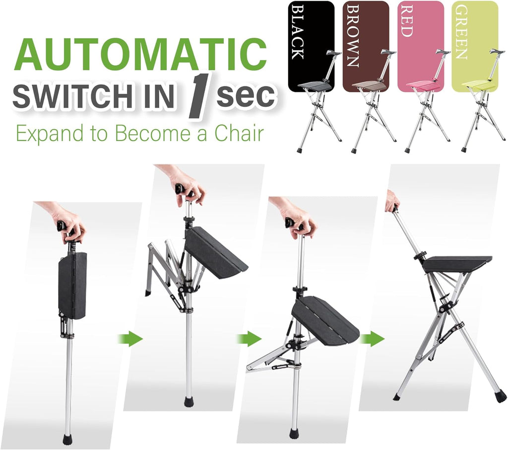 Ta-Da Hiking Pole With Built-In Comfort Seat For Hikers