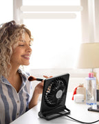 BreezeQuiet Kompaktní stolní ventilátor s ultra tichým provozem pro klidnou kancelář a ložnici