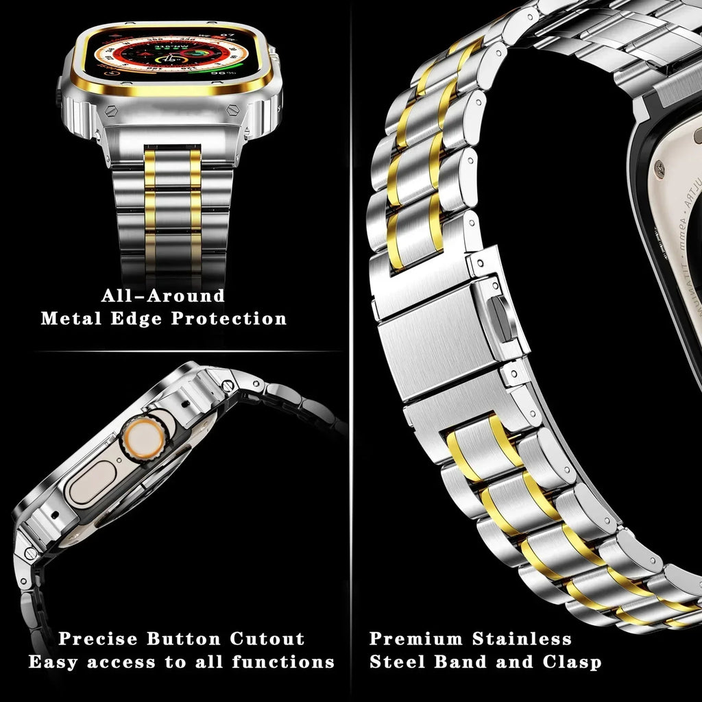 Banda de acero inoxidable Alera y funda protectora para Apple Watch | Petprovac