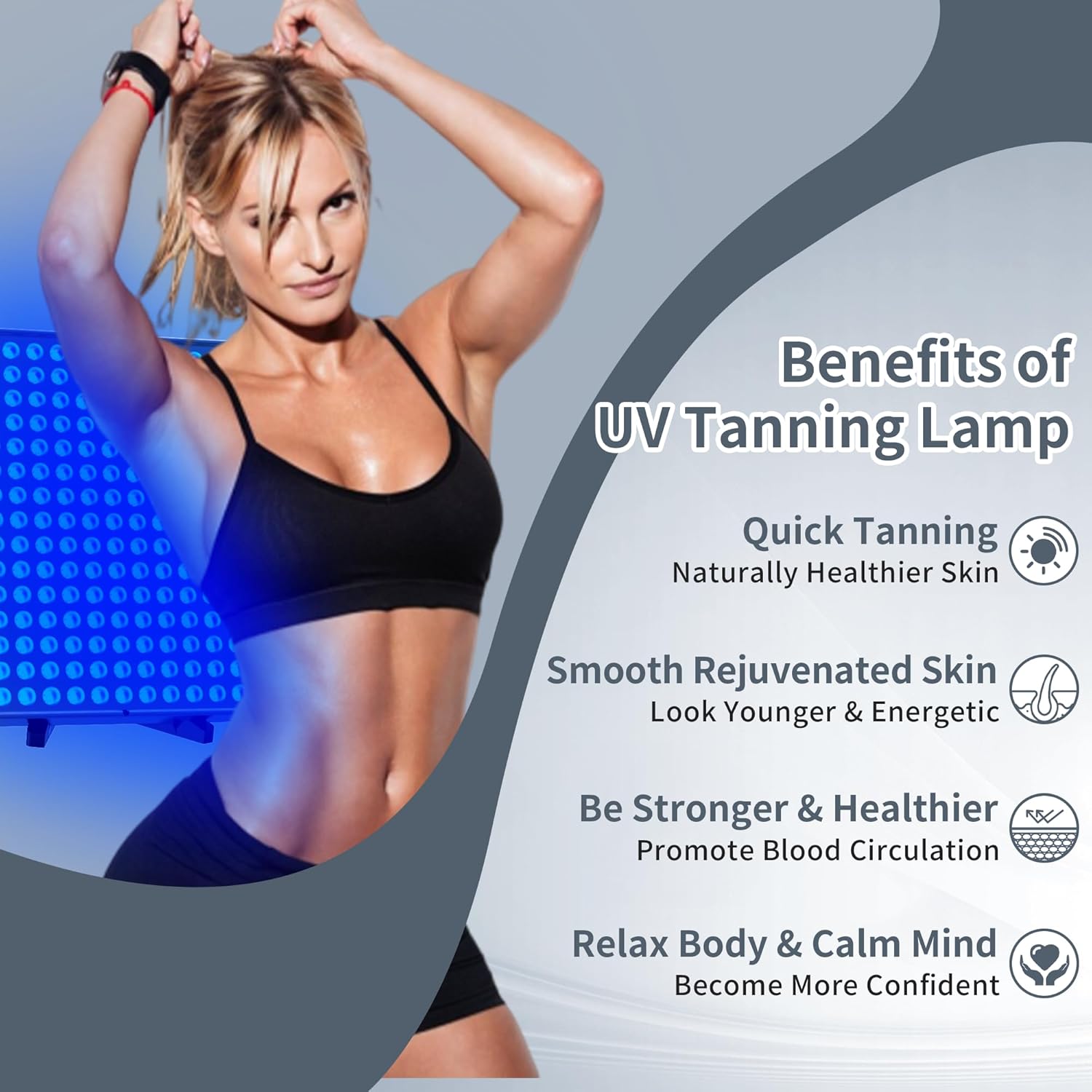 At-Home UV Tanning Lamp for Full Body and Targeted Sun-Like Skin Care