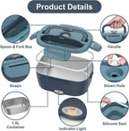Portable Dual-Compartment Electric Lunch Box With Car and Home Power Plug