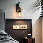 Kinkiet w stylu vintage z żłobionym szklanym kloszem | Petprovac