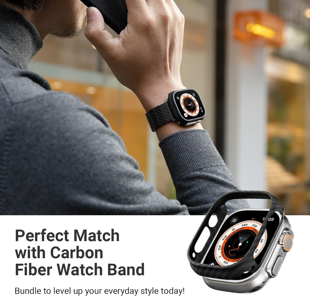 Kirrea Carbon Fiber Smartwatch-band met slanke aramidevezel beschermhoes