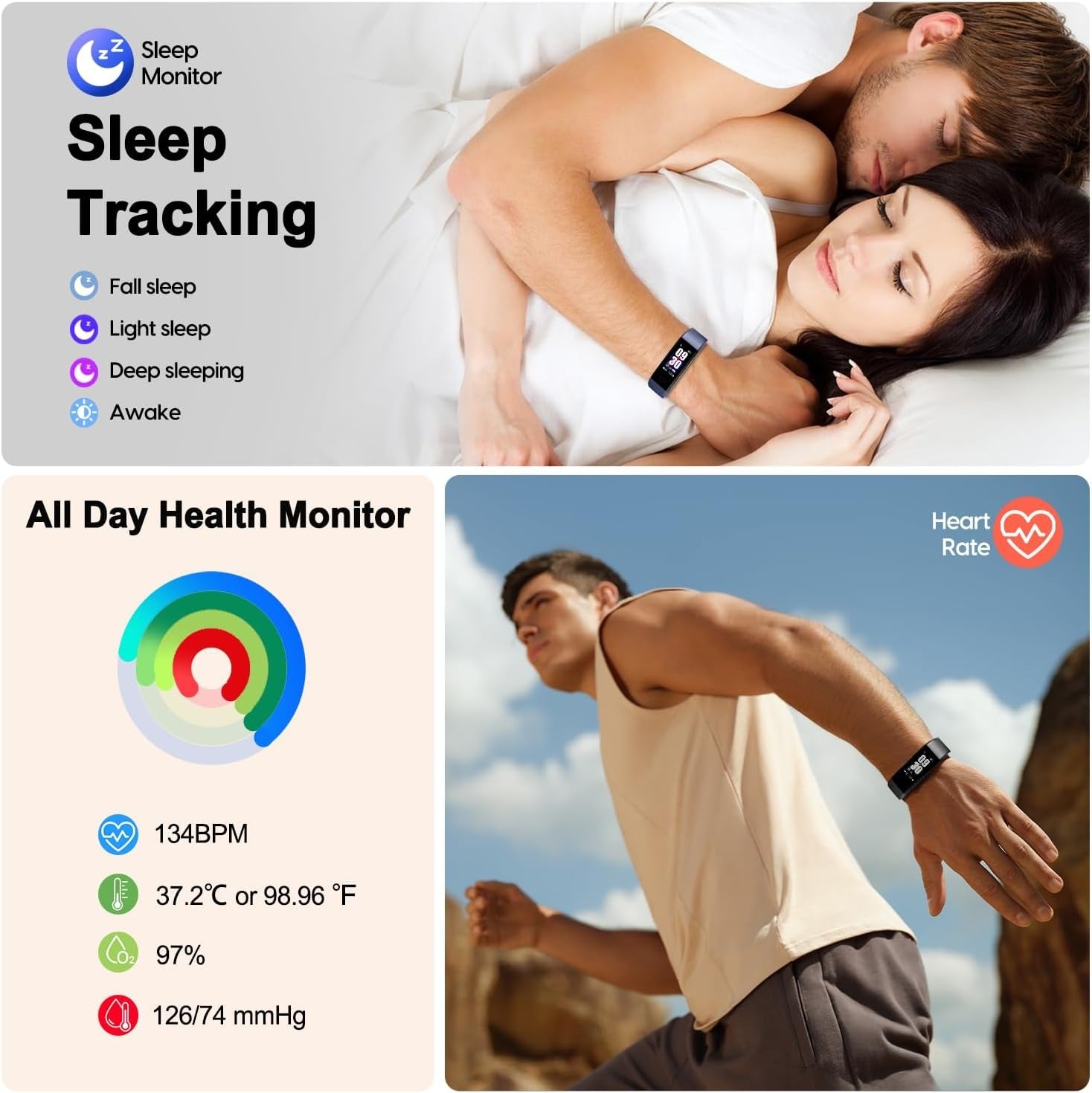 Luma Smartwatch Waterdicht BP Hartslag Slaaptracker
