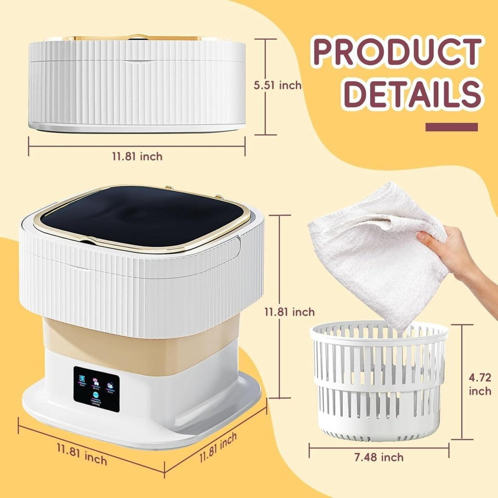 Intelligent Foldable 11L Mini Washing Machine for Travel and Small Households