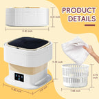 Intelligent Foldable 11L Mini Washing Machine for Travel and Small Households