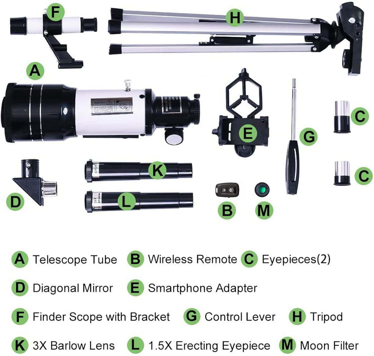Professional Astronomical Telescope 70mm Aperture, 300mm Focal Length With Easy Setup For Stargazing And Nature