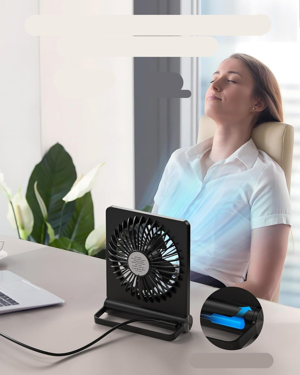 BreezeQuiet Kompaktní stolní ventilátor s ultra tichým provozem pro klidnou kancelář a ložnici