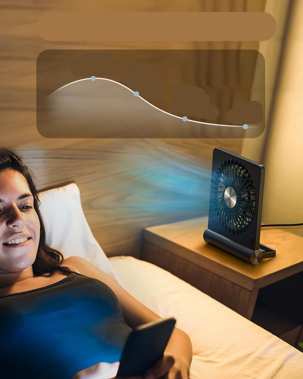 BreezeQuiet Kompaktní stolní ventilátor s ultra tichým provozem pro klidnou kancelář a ložnici