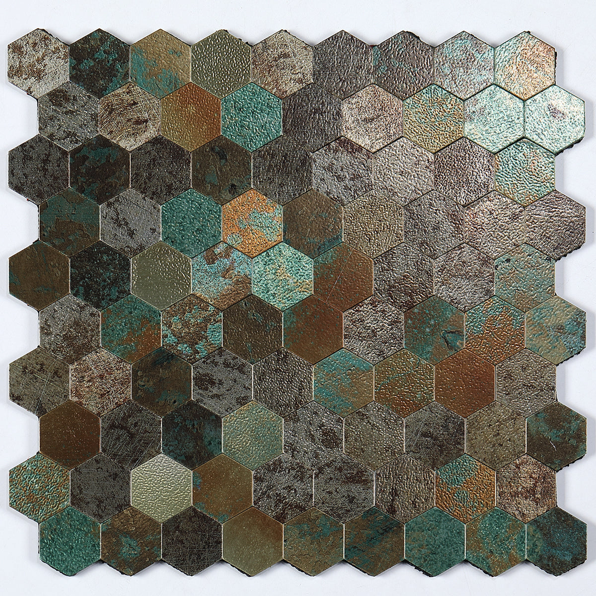 Modern Tile-Peel & Stick Metal Mosaic Tile Hexagon Peel & Stick Subway Tile