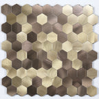 Modern Tile-Peel & Stick Metal Mosaic Tile Hexagon Peel & Stick Subway Tile