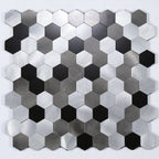 Modern Tile-Peel & Stick Metal Mosaic Tile Hexagon Peel & Stick Subway Tile