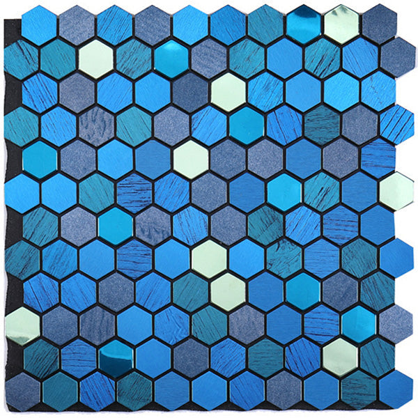 Modern Tile-Peel & Stick Metal Mosaic Tile Hexagon Peel & Stick Subway Tile