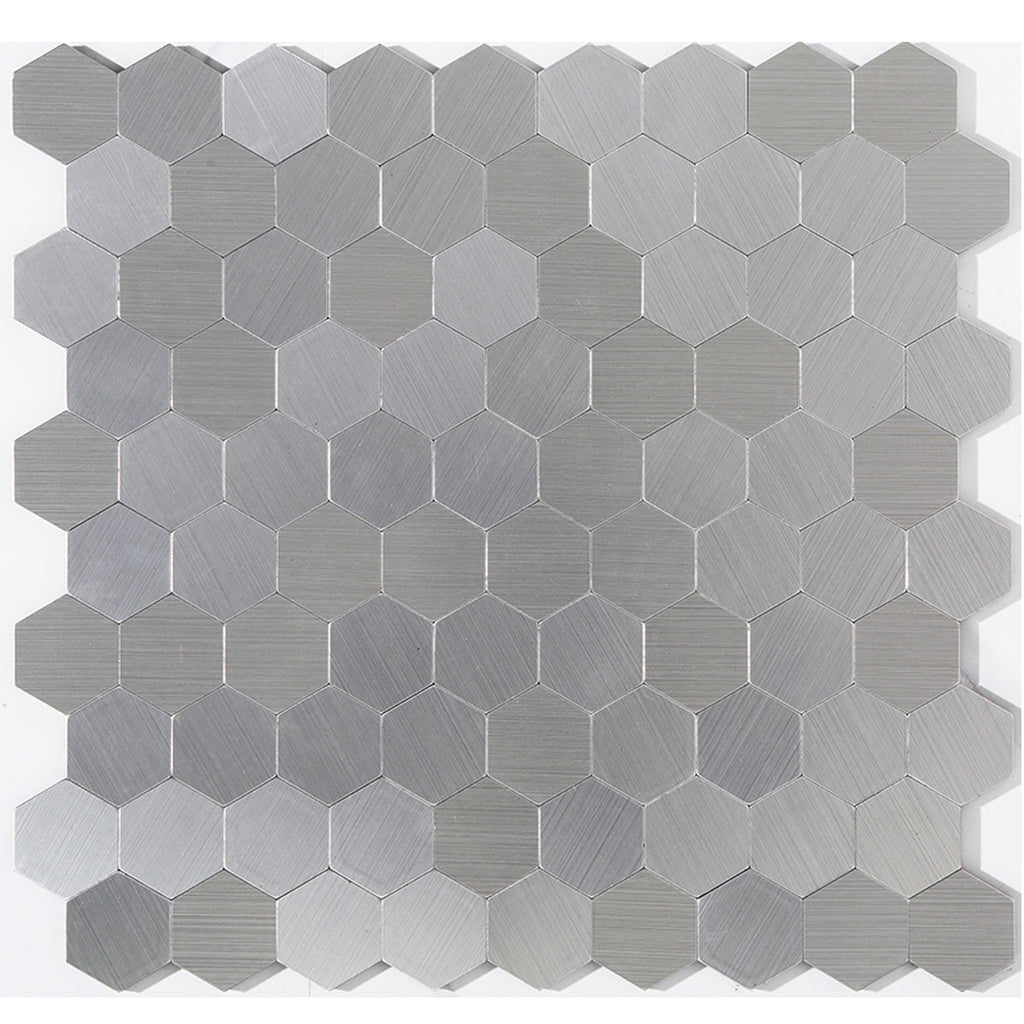 Modern Tile-Peel & Stick Metal Mosaic Tile Hexagon Peel & Stick Subway Tile