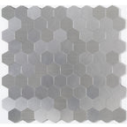 Modern Tile-Peel & Stick Metal Mosaic Tile Hexagon Peel & Stick Subway Tile