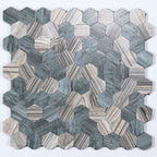 Modern Tile-Peel & Stick Metal Mosaic Tile Hexagon Peel & Stick Subway Tile