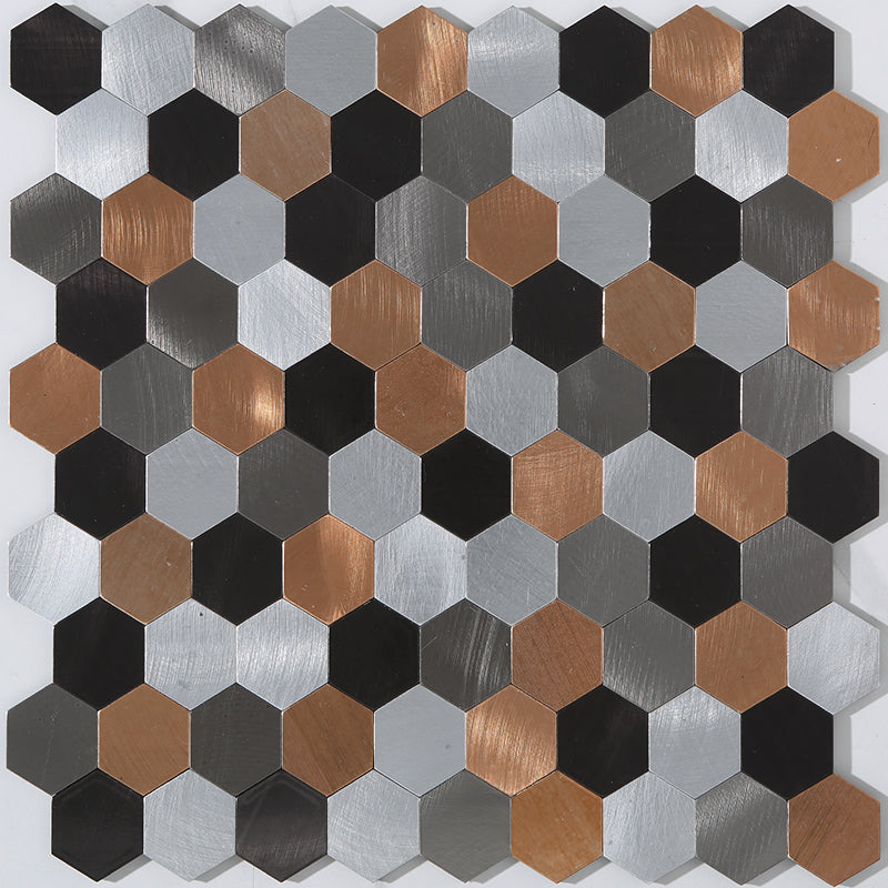 Modern Tile-Peel & Stick Metal Mosaic Tile Hexagon Peel & Stick Subway Tile