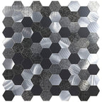 Modern Tile-Peel & Stick Metal Mosaic Tile Hexagon Peel & Stick Subway Tile