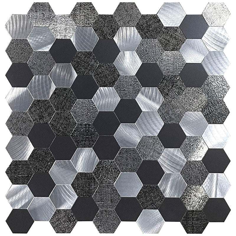 Modern Tile-Peel & Stick Metal Mosaic Tile Hexagon Peel & Stick Subway Tile