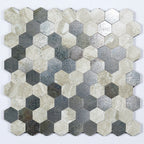 Modern Tile-Peel & Stick Metal Mosaic Tile Hexagon Peel & Stick Subway Tile