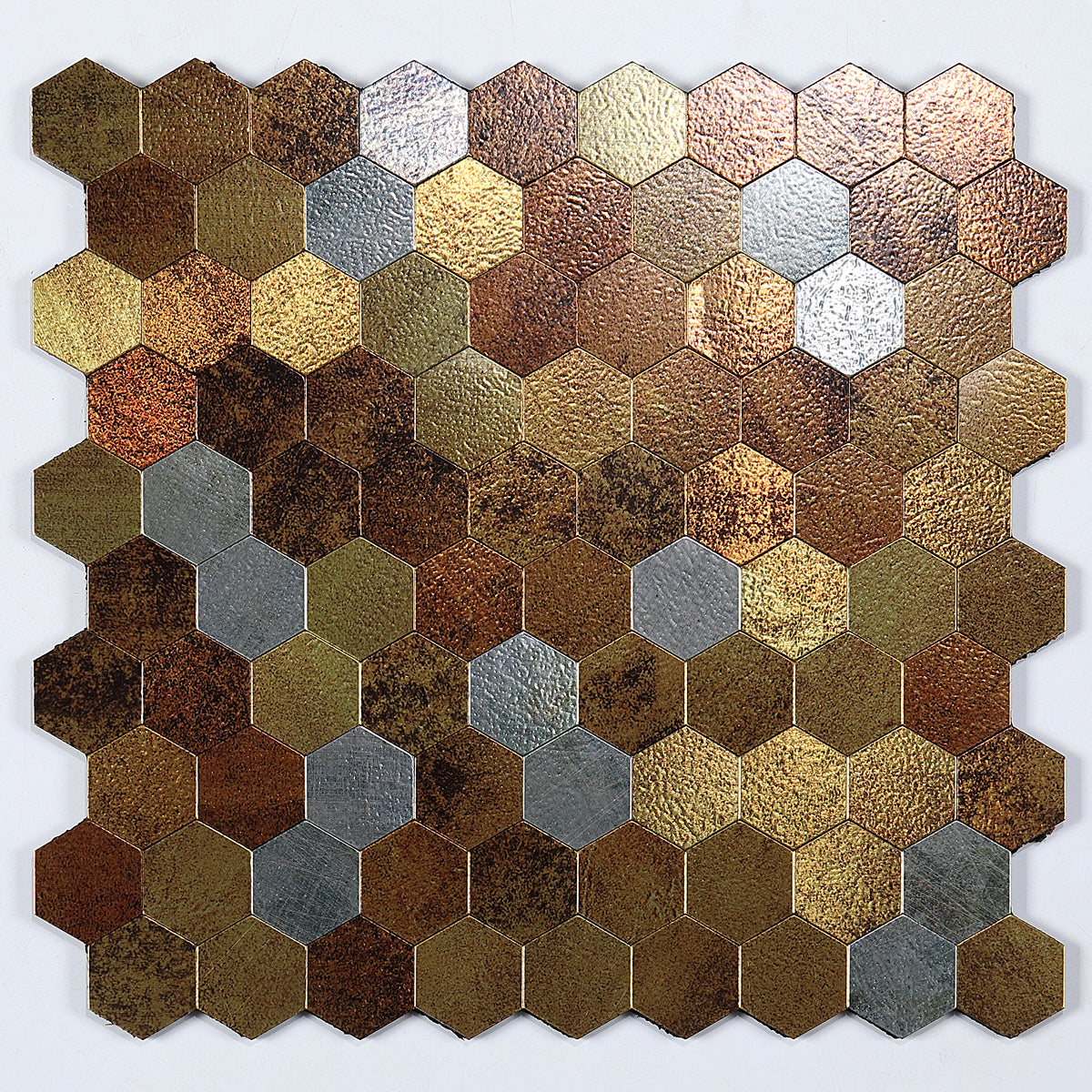 Modern Tile-Peel & Stick Metal Mosaic Tile Hexagon Peel & Stick Subway Tile