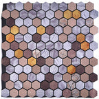 Modern Tile-Peel & Stick Metal Mosaic Tile Hexagon Peel & Stick Subway Tile