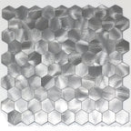 Modern Tile-Peel & Stick Metal Mosaic Tile Hexagon Peel & Stick Subway Tile