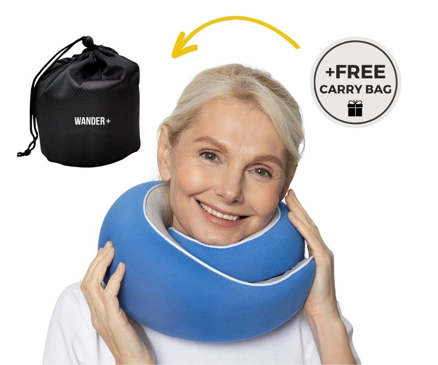 Memory Foam Travel Neck Pillow for Long Flights, Road Trips and Everyday Commutes