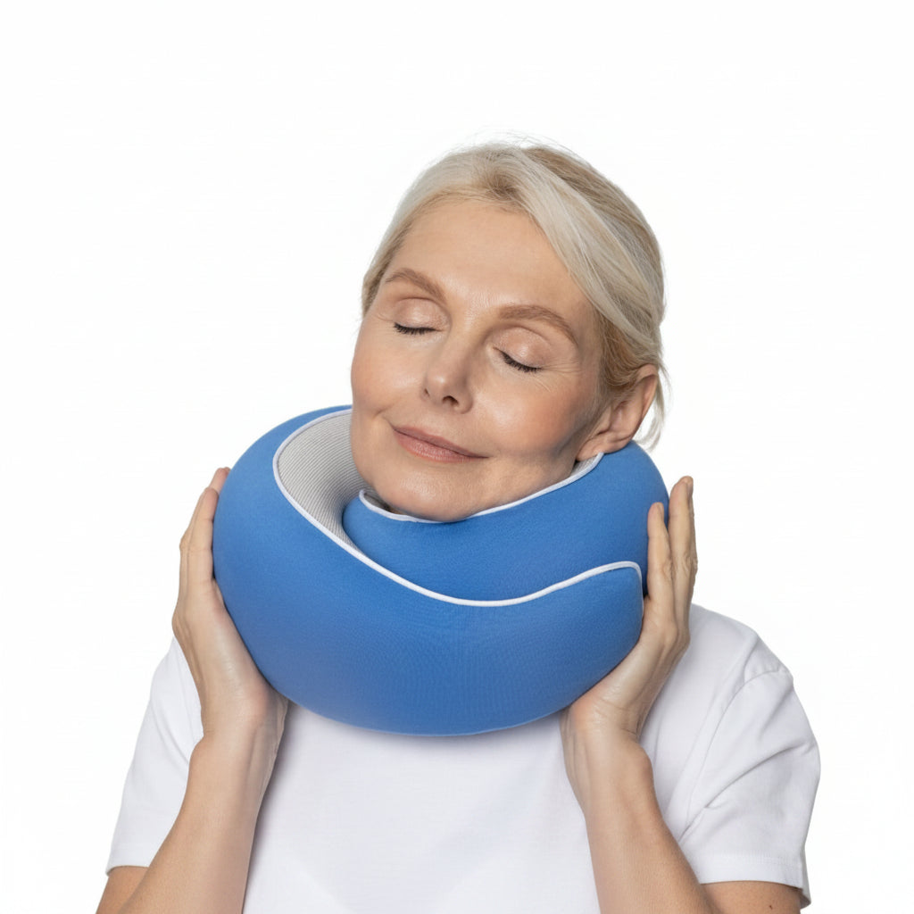 Memory Foam Travel Neck Pillow for Long Flights, Road Trips and Everyday Commutes