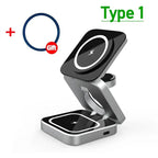 شاحن لاسلكي مغناطيسي صغير قابل للطي لأجهزة iPhone وAirPods