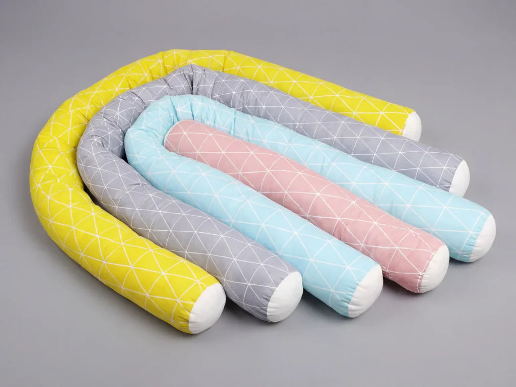 Washable Geometric Cotton Baby Crib Bolster