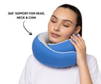 Memory Foam Travel Neck Pillow for Long Flights, Road Trips and Everyday Commutes