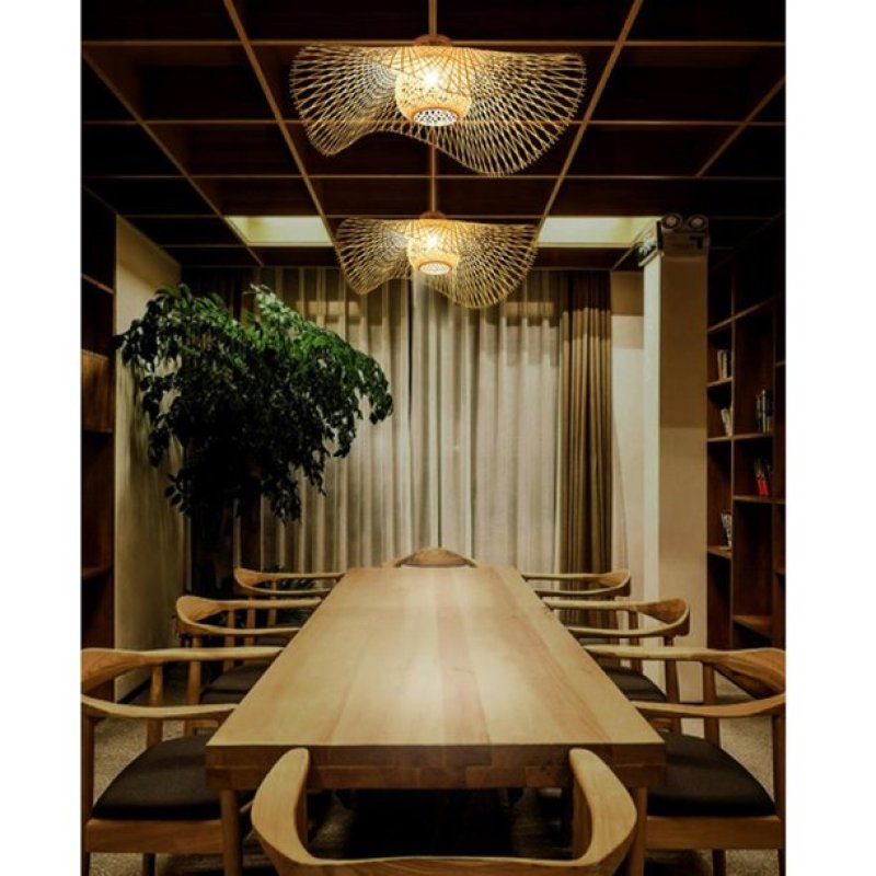 Nokari Boho Hasır Sarkıt Lamba Japon Tarzı Sıcak Işık