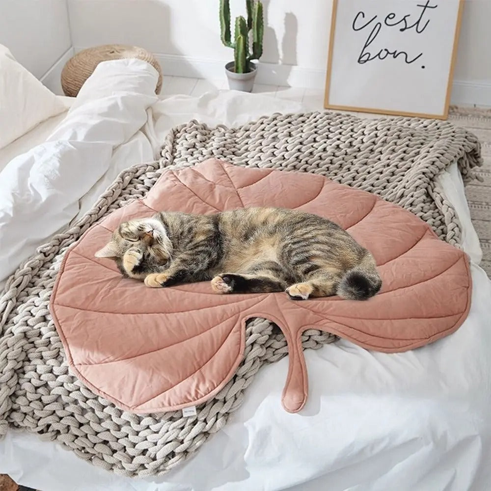 Cool Breathable Dog Mat Leaf Shaped Washable For Pets