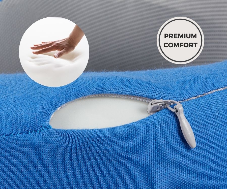 Memory Foam Travel Neck Pillow for Long Flights, Road Trips and Everyday Commutes