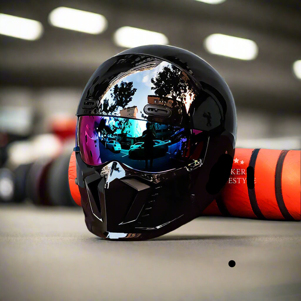 Retro pilotenhelm voor straatrijden met DOT- en ECE-goedkeuring en gevoerde voering