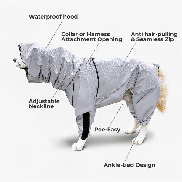 BarkDry vanntett reflekterende hundedekken med ben, UK